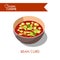 Bean curd in bowl isolated on white. Soup with tofu