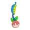 Bean plants grow from donut bread seeds, doodle icon image kawaii