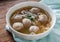 Bean sprout soup with pork balls