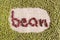 Bean text made by group of beans and lentils