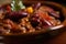 Bean There, Done That Macro Shot of Chunky Chili con Carne Studded with Beans and Vegetables
