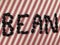 Bean word spelled with black beans