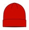 Beanie hat knit cap  template vector illustration | Red