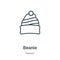 Beanie outline vector icon. Thin line black beanie icon, flat vector simple element illustration from editable season concept