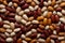 Beans create a textured background with an open, uncluttered area