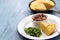 Beans and greens with cornbread, southern cooking