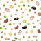 Beans and legumes seamless pattern. Vector illustration