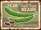 Beans metal plate, vegetables farm market price