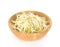 Beansprout in Wooden bowl on white background