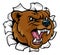 Bear Angry Mascot Background Breakthrough