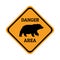 Bear animal warning traffic sign design vector illustration