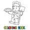 Bear baker ABC coloring book Alphabet B