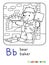 Bear baker ABC coloring book Alphabet B