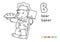 Bear baker ABC coloring book Alphabet B