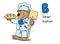 Bear baker Animals and professions ABC. Alphabet B
