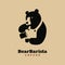 Bear Barista Coffee Logo Design