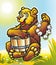 Bear with a barrel