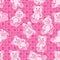 Bear bear seamless pattern pink dot background