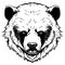Bear. Black and white graphics. Logo design for use in graphics.