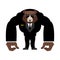 Bear bodyguard in black suit. Strong Grizzly guard