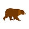 Bear brown character symbol vector icon side view. Cute mammal animal big predator illustration. Zoo grizzly cartoon