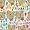 Bear brown seamless pattern