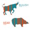 Bear and bull vector logo. Players on Exchange. Bulls and bears traders on a stock market. Vector.