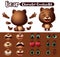 Bear character animals creator vector set. Bears animal characters editable create eyes, mouth and hand kit.