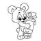Bear cheerful candy coloring page cartoon