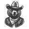 Bear cowboy sketch vector