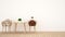 bear doll and giraffe doll on dining room or kid room - 3D Rendering