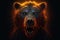 Bear face fiery fury eyes. Generate Ai