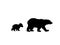 Bear family black silhouette animals.