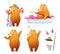 Bear Fisherman Fishing Cartoon Clipart for Kids