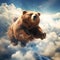 Bear flying in the sky