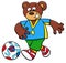 Bear football player cartoon character