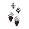 Bear Footprints, Animal Paw Silhouette Flat Vector Illustration