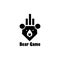 Bear game logo simple vector design illustration