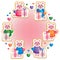 Bear gift love colorful sticker circle frame