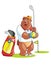 Bear Golfer Cartoon