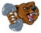 Bear Grizzly Weight Lifting Dumbbell Gym Mascot