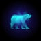 Bear head modern animal logo illustration vector with neon vibrant colors, abstract