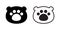 Bear head polar bear paw vector footprint icon teddy cartoon character symbol illustration design