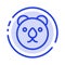 Bear, Head, Predator Blue Dotted Line Line Icon