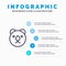 Bear, Head, Predator Line icon with 5 steps presentation infographics Background