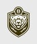 Bear head silhouette. Grizzly bear vector emblem.