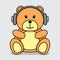 Bear with headphones