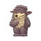 Bear Hedgehog Mythological Character. Cute Creature Illustration