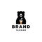 Bear holding juice drink with straw logo vector icon illustration