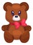 Bear icon. Cute plush animal. Stuffed toy